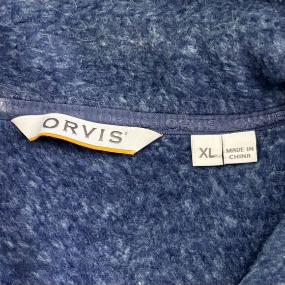 Orvis Blue Fleece Knit Vest Men's Size XL Full Zip, Zip Pockets - Picture 4 of 7